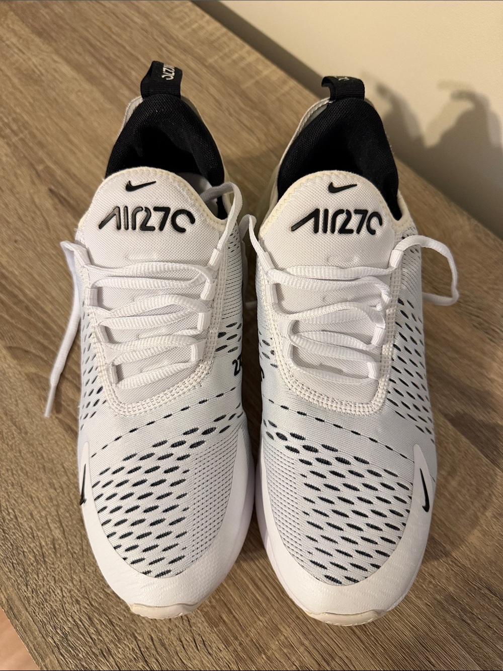 Nike Air270 White with Black Accents Running Shoes